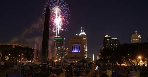 Indianapolis downtown fireworks